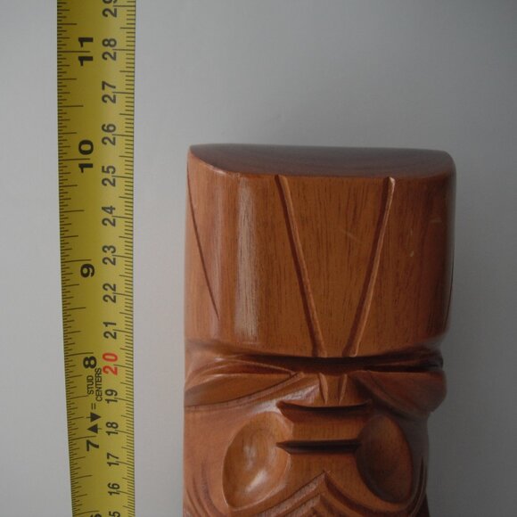 Hand Carved Solid Milo Wood Totem 10" High Maui Hawaii Figure Statue Sculpture - Picture 3 of 9